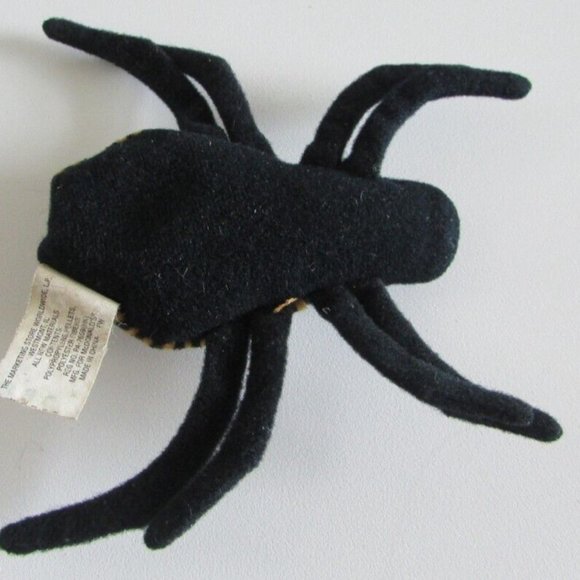 Spinner the Spider TY Beanie Baby 3.5" long Red Eyes Stuffed Animal - Picture 3 of 5